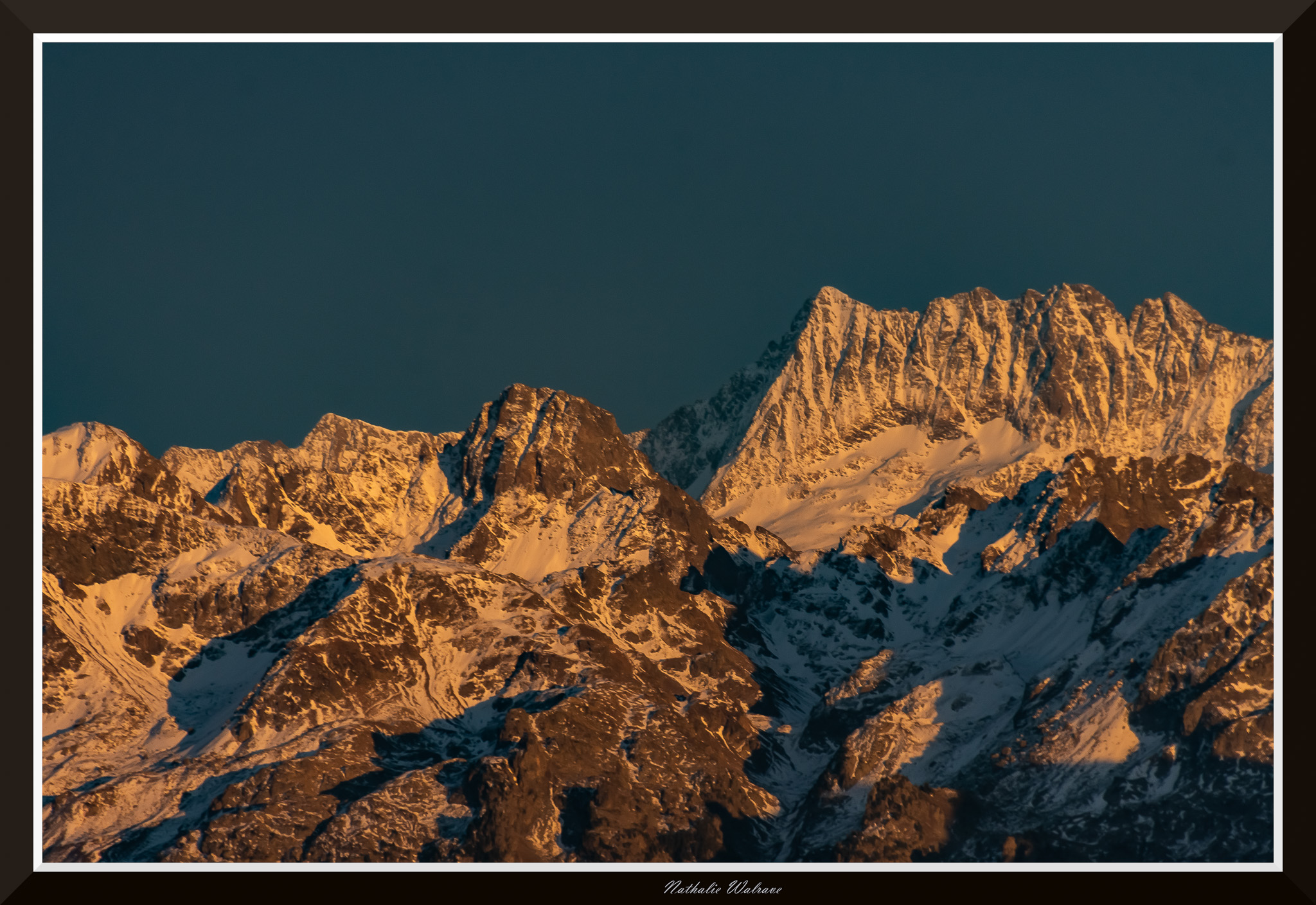 paysage de Belledonne au soleil couchant